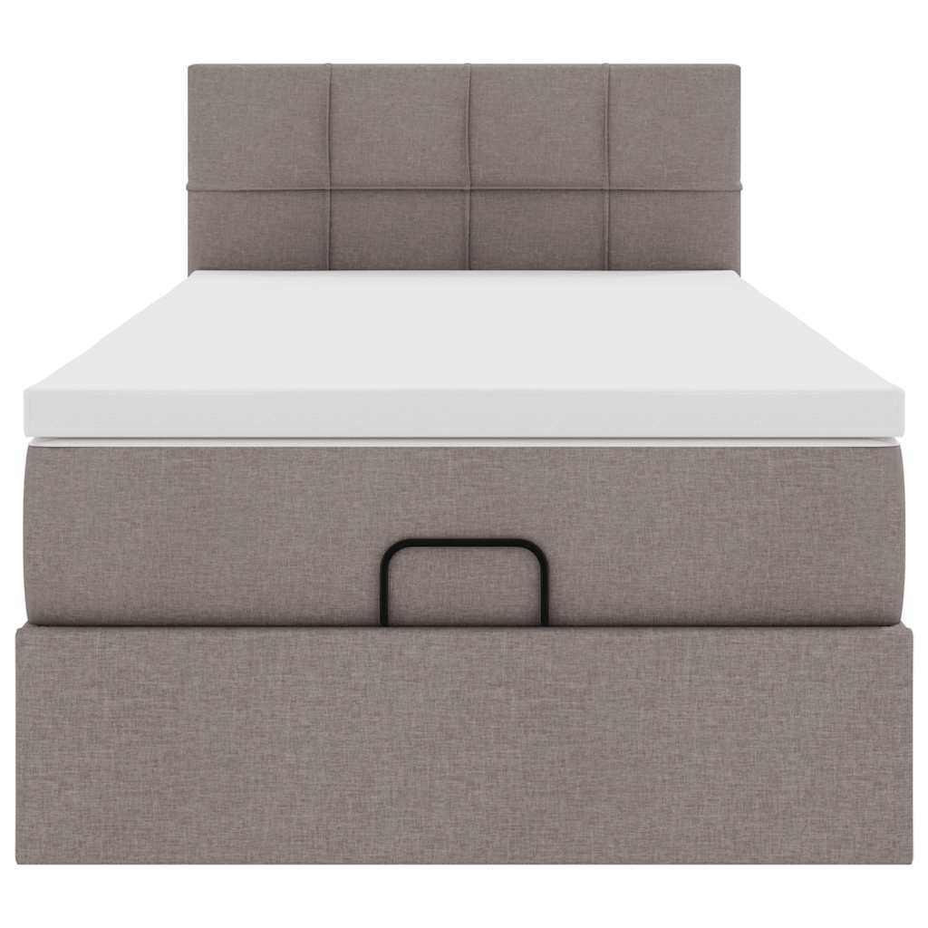Struttura Letto Pouf con Materasso Tortora 80x200 cm in Tessuto