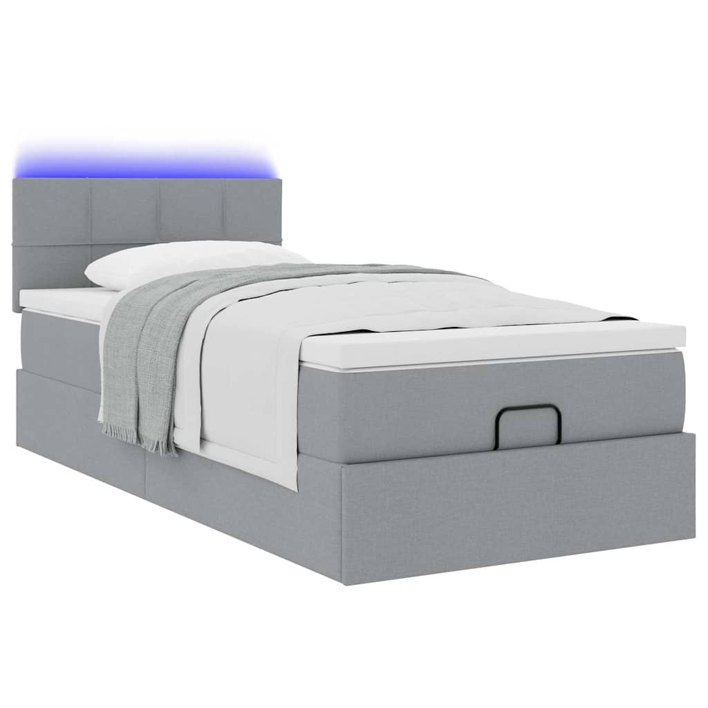 Struttura Letto Pouf con Materasso 90x190 cm in Tessuto | homemem39