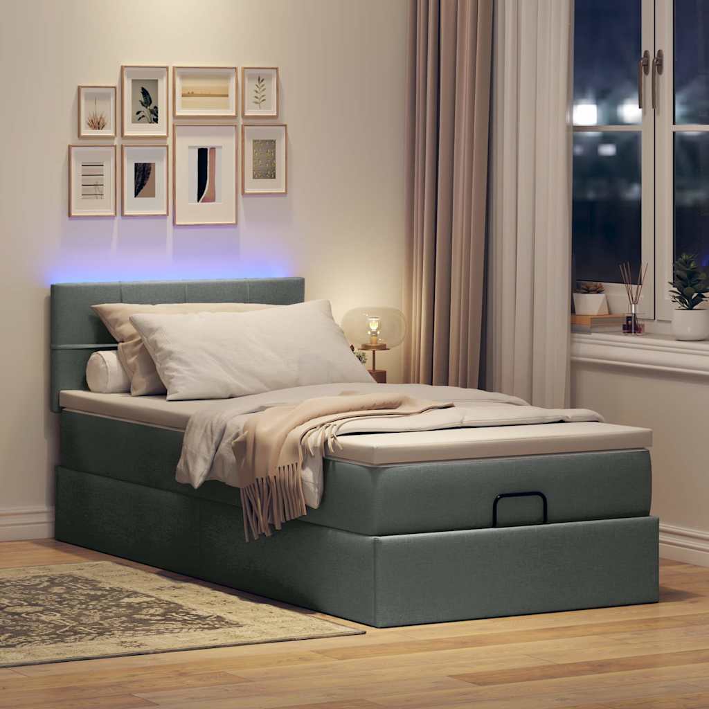 Struttura Letto Pouf con Materasso 90x190 cm in Tessuto | homemem39