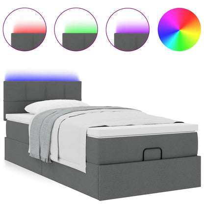 Struttura Letto Pouf con Materasso 90x190 cm in Tessuto | homemem39