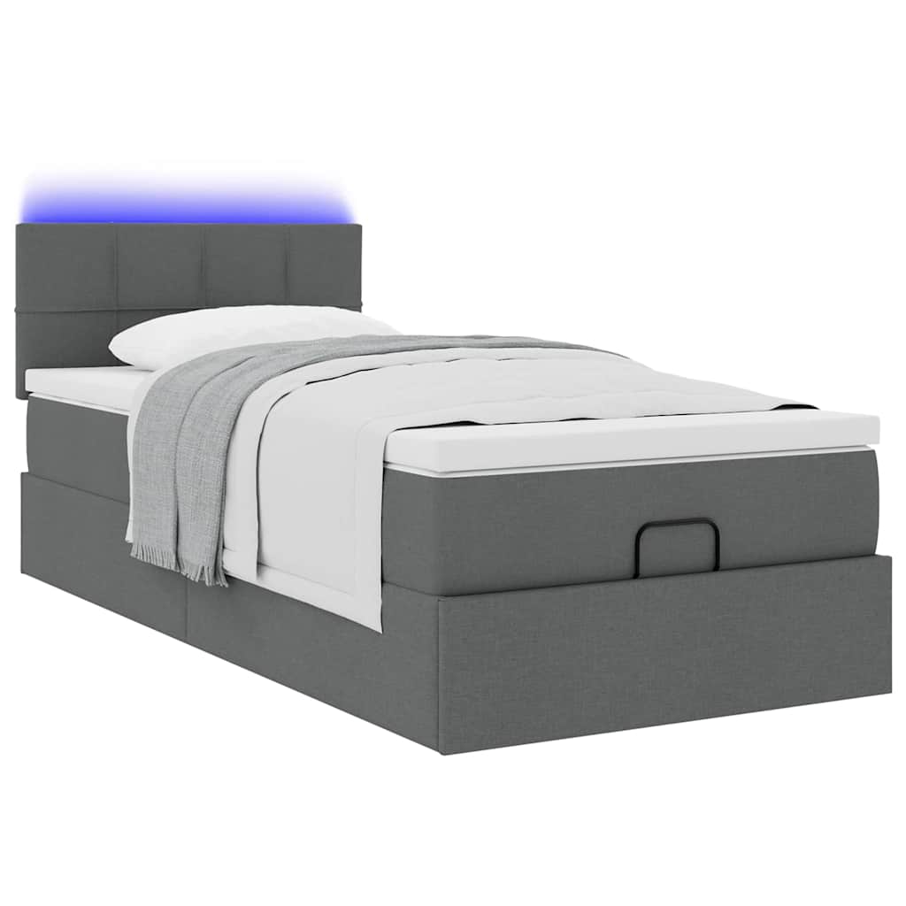 Struttura Letto Pouf con Materasso 90x190 cm in Tessuto | homemem39