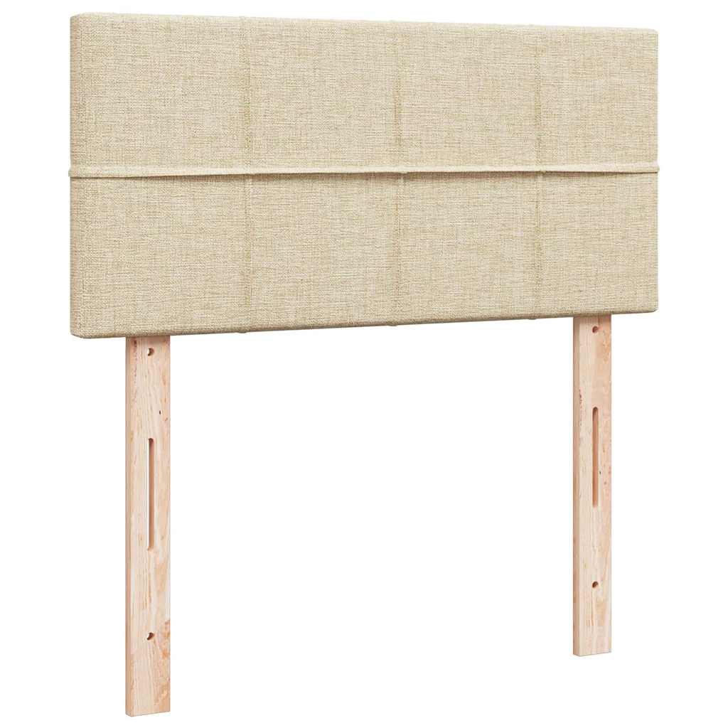 Struttura Letto Pouf con Materasso Crema 90x190 cm in Tessuto | homemem39