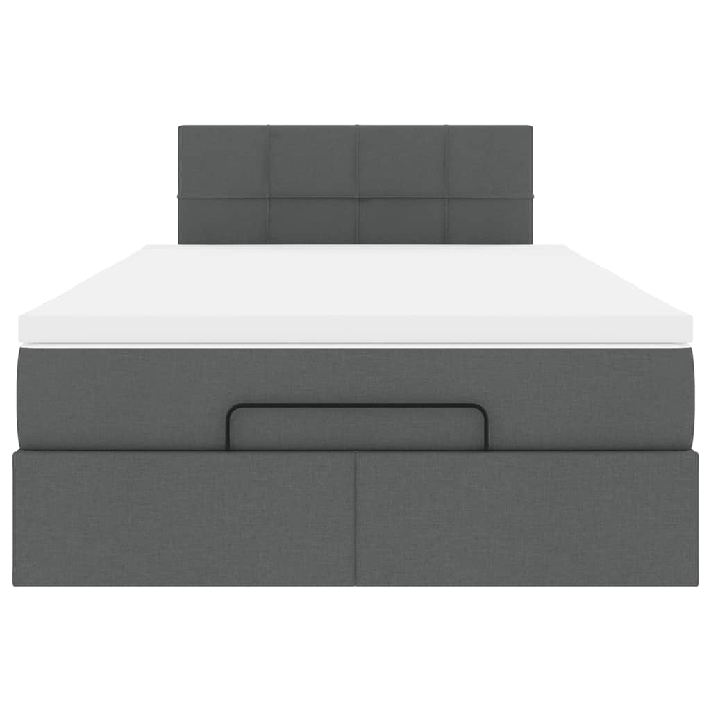 Pouf Letto con Materasso e LED Grigio Scuro 120x190 cm Tessuto | homemem39