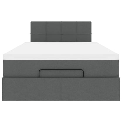 Pouf Letto con Materasso e LED Grigio Scuro 120x190 cm Tessuto | homemem39