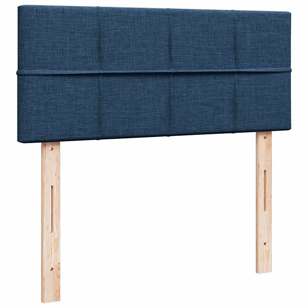 Pouf Letto con Materasso e LED Blu 120x190cm in Tessuto