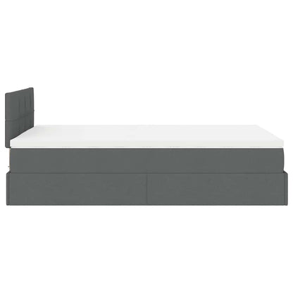 Pouf Letto con Materasso e LED Grigio Scuro 120x200 cm Tessuto - homemem39