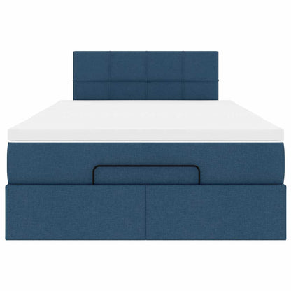 Pouf Letto con Materasso e LED Blu 120x200 cm in Tessuto | homemem39