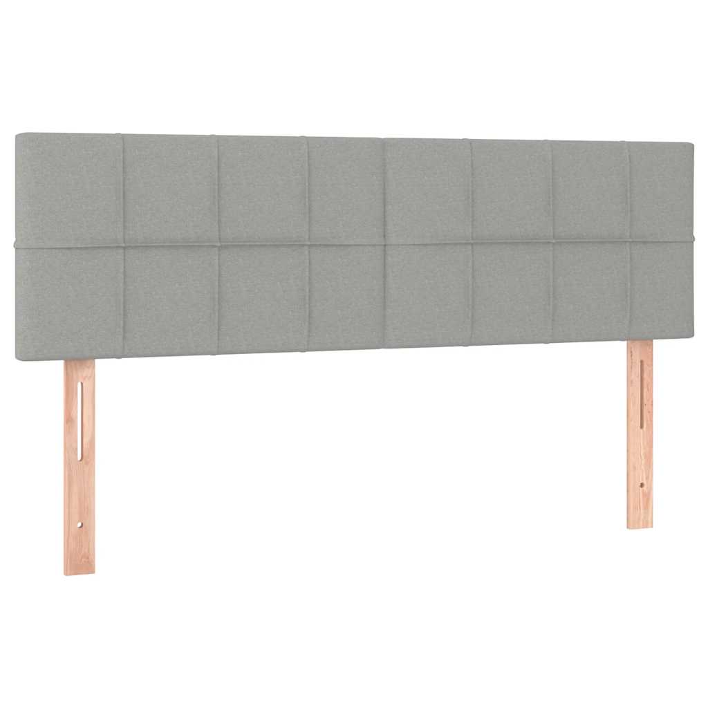 Pouf Letto con Materasso e LED Grigio Chiaro 140x190 cm