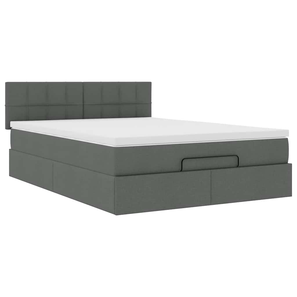 Pouf Letto con Materasso e LED Grigio Scuro 140x190 cm | homemem39