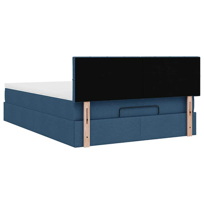 Pouf Letto con Materasso e LED Blu 140x190 cm