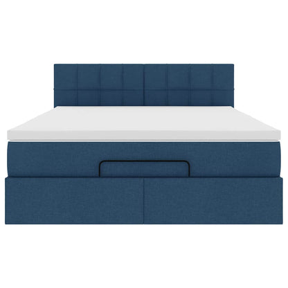 Pouf Letto con Materasso e LED Blu 140x190 cm | homemem39