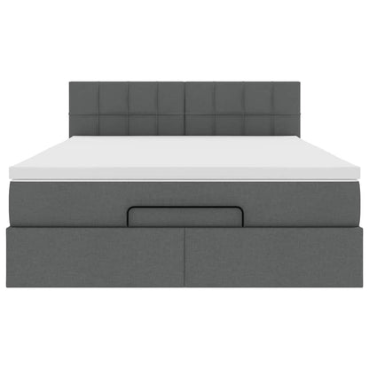 Pouf Letto con Materasso e LED Grigio Scuro 140x200 cm - homemem39