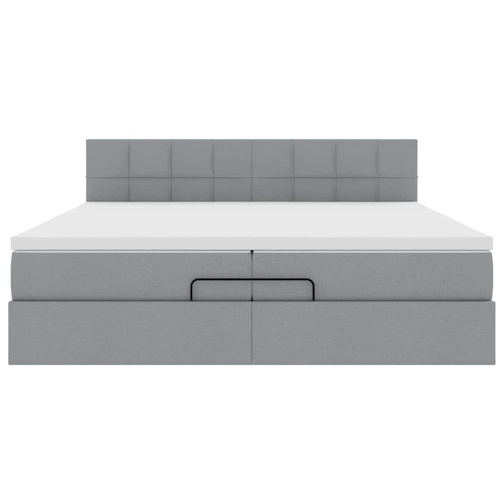 Struttura Letto Pouf con Materassi 200x200 cm in Tessuto