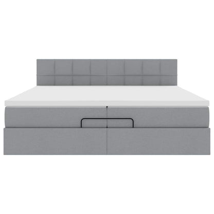 Struttura Letto Pouf con Materassi 200x200 cm in Tessuto