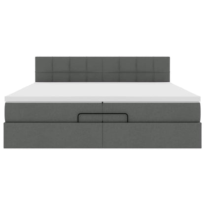 Struttura Letto Pouf con Materassi 200x200 cm in Tessuto | homemem39