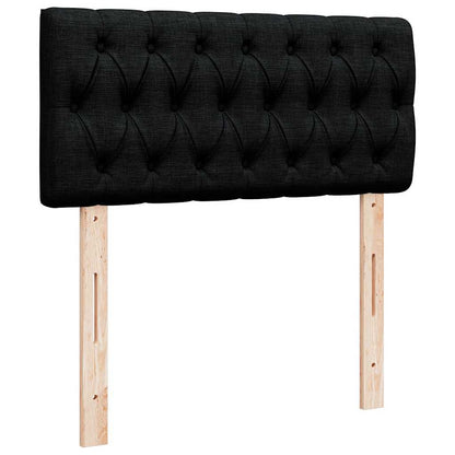 Pouf Letto con Materasso e LED Nero 80x200cm in Tessuto | homemem39