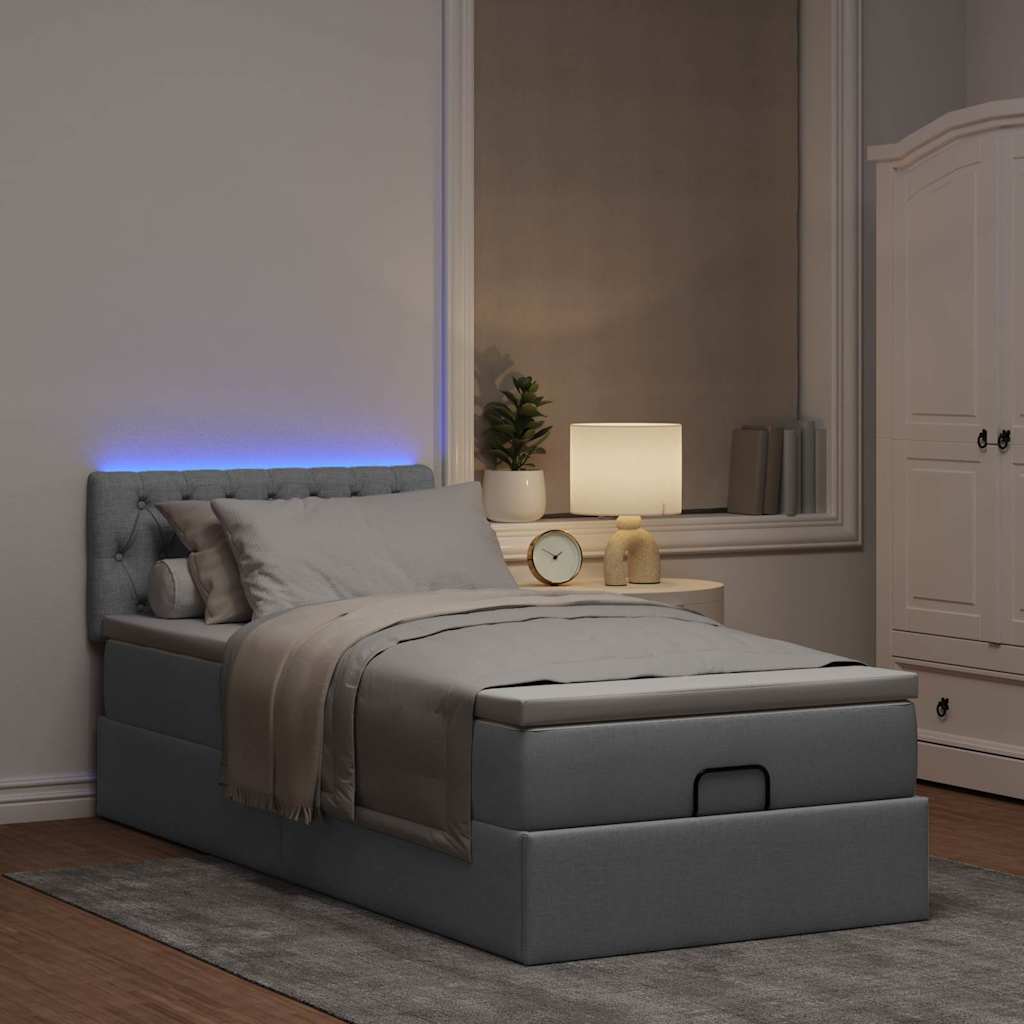 Struttura Letto Pouf con Materasso 90x190 cm in Tessuto | homemem39
