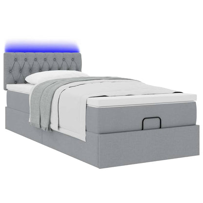 Struttura Letto Pouf con Materasso 90x190 cm in Tessuto | homemem39