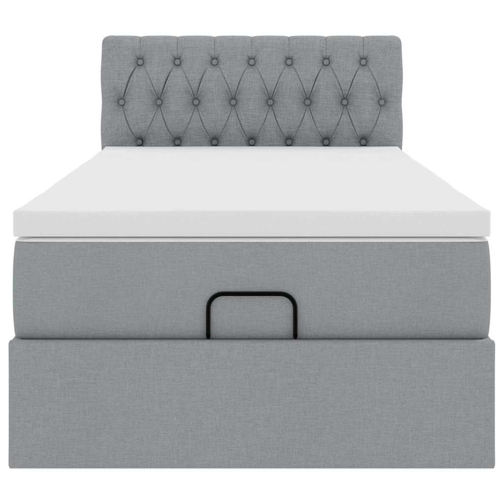 Struttura Letto Pouf con Materasso 90x190 cm in Tessuto | homemem39