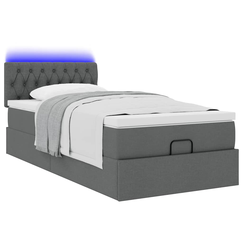 Struttura Letto Pouf con Materasso 90x190 cm in Tessuto | homemem39