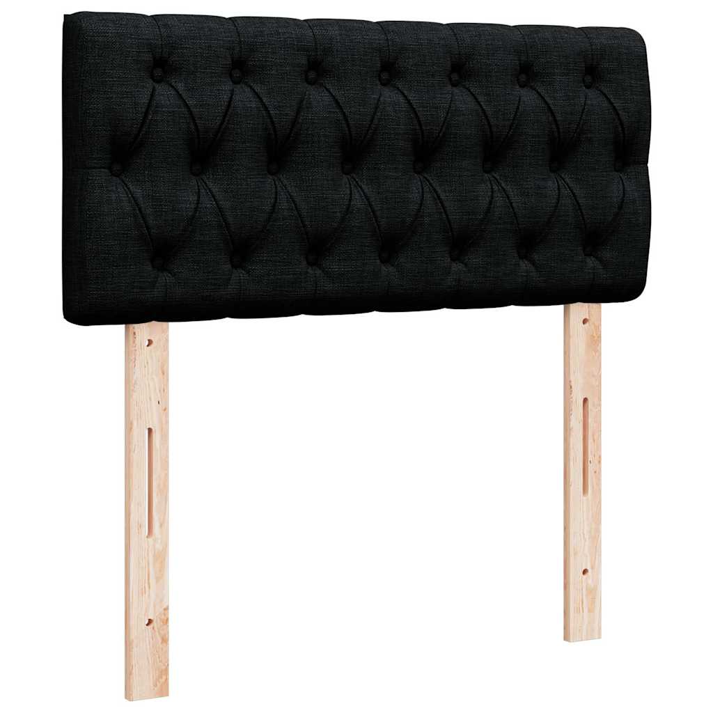 Struttura Letto Pouf con Materasso Nero 90x190 cm in Tessuto | homemem39