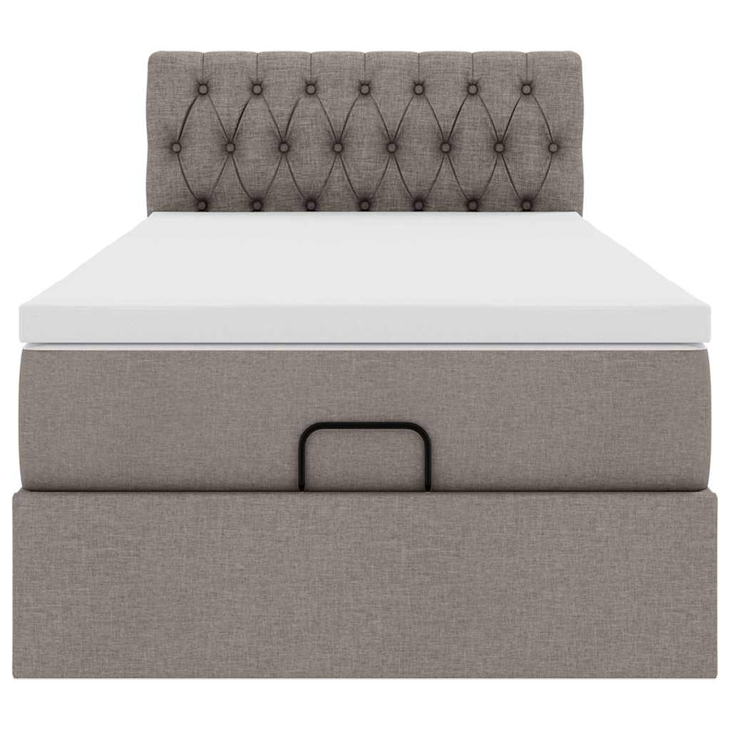 Struttura Letto Pouf con Materasso Tortora 90x190 cm in Tessuto | homemem39