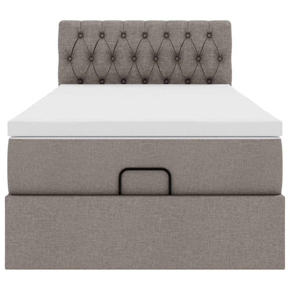 Struttura Letto Pouf con Materasso Tortora 90x190 cm in Tessuto | homemem39