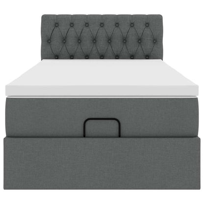 Pouf Letto con Materasso e LED Grigio Scuro 90x200 cm Tessuto - homemem39