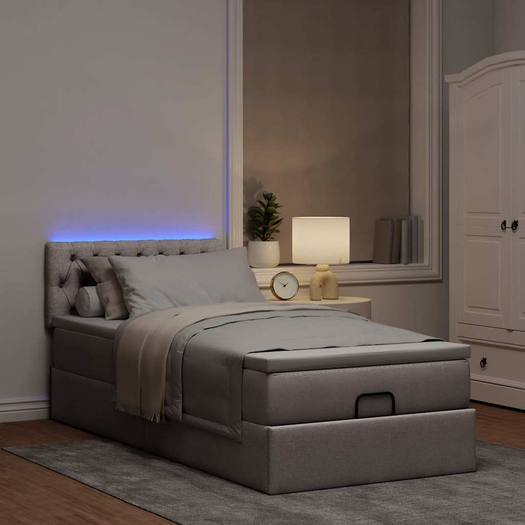 Pouf Letto con Materasso Tortora 100x200 cm in Tessuto | homemem39