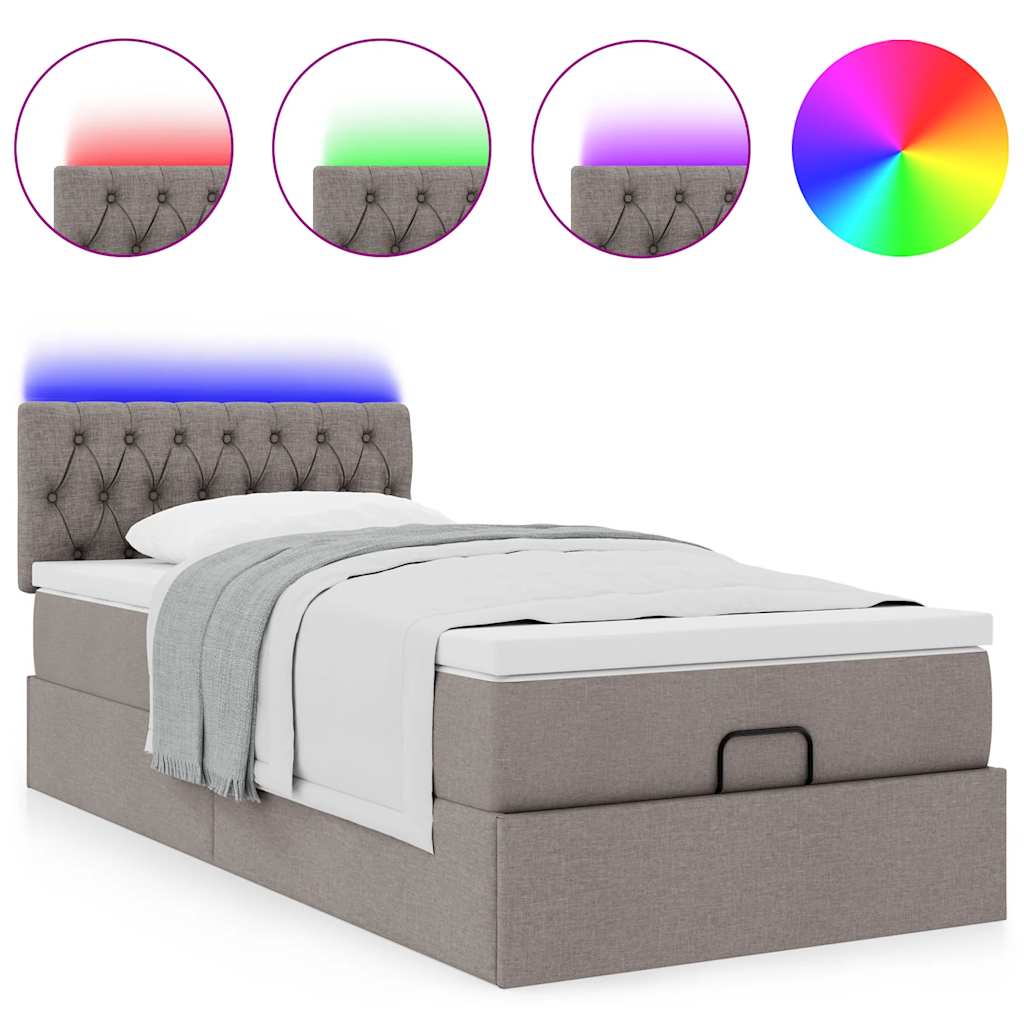 Pouf Letto con Materasso Tortora 100x200 cm in Tessuto | homemem39