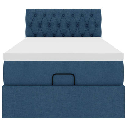 Pouf Letto con Materasso e LED Blu 100x200 cm in Tessuto | homemem39