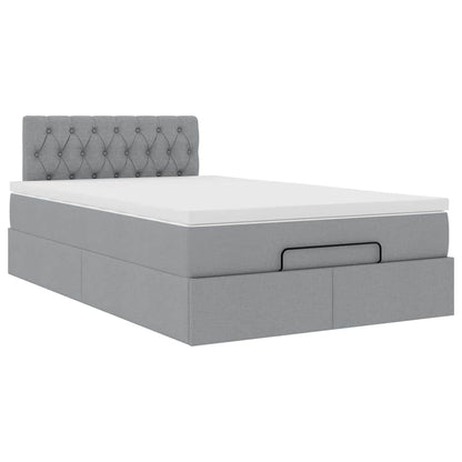 Pouf Letto con Materasso Grigio Chiaro 120x190 cm in Tessuto | homemem39