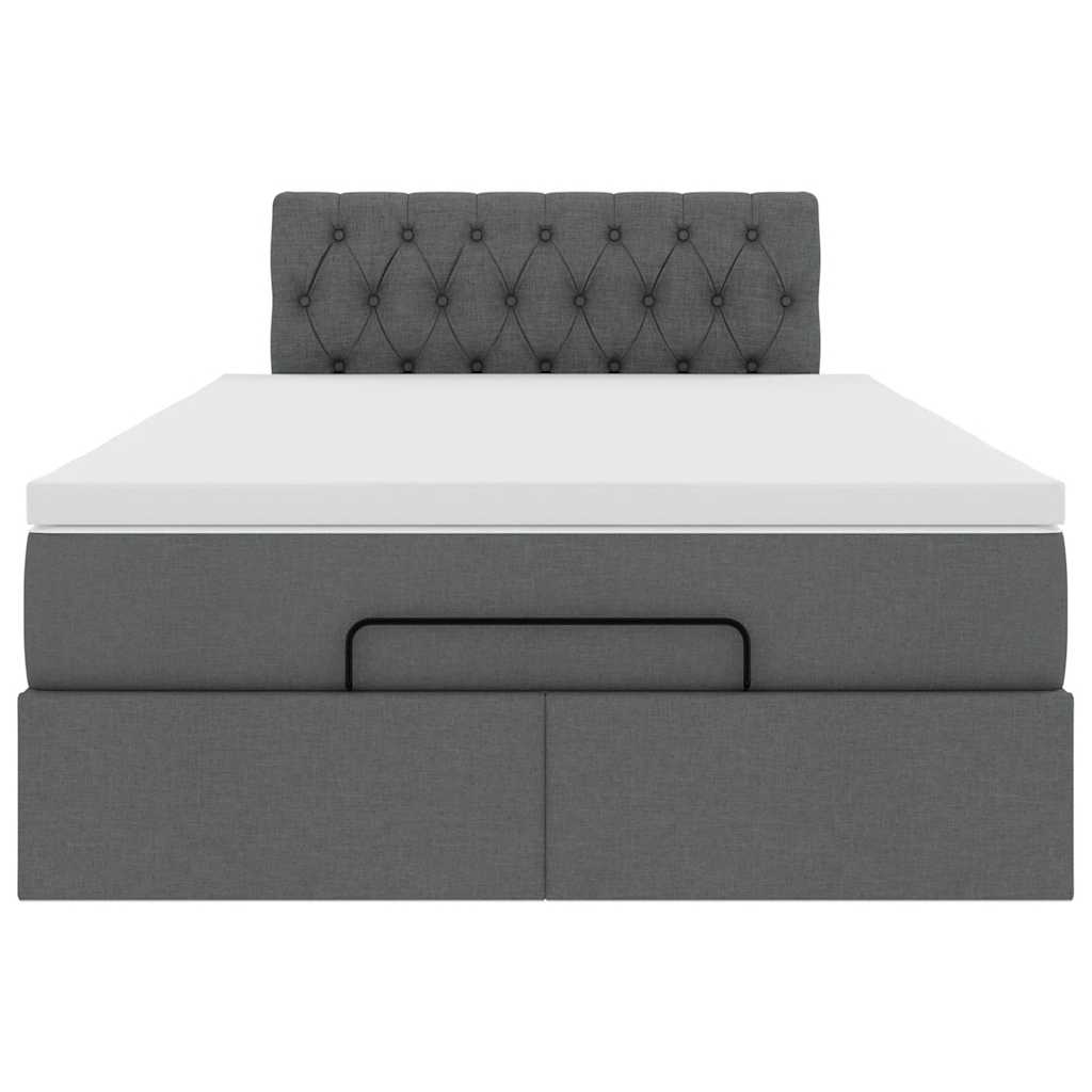 Pouf Letto con Materasso e LED Grigio Scuro 120x190 cm Tessuto | homemem39