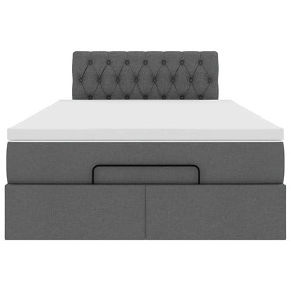Pouf Letto con Materasso e LED Grigio Scuro 120x190 cm Tessuto | homemem39