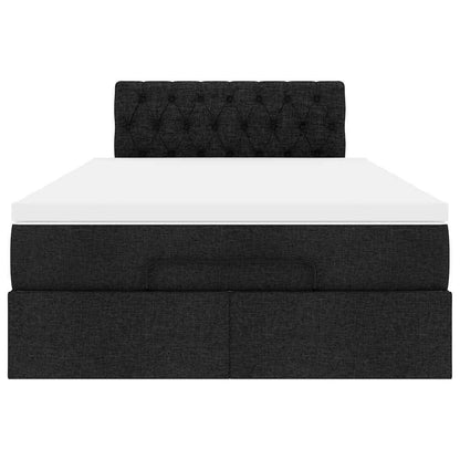 Pouf Letto con Materasso e LED Nero 120x190 cm in Tessuto | homemem39