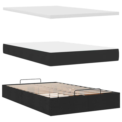 Pouf Letto con Materasso e LED Nero 120x190 cm in Tessuto | homemem39