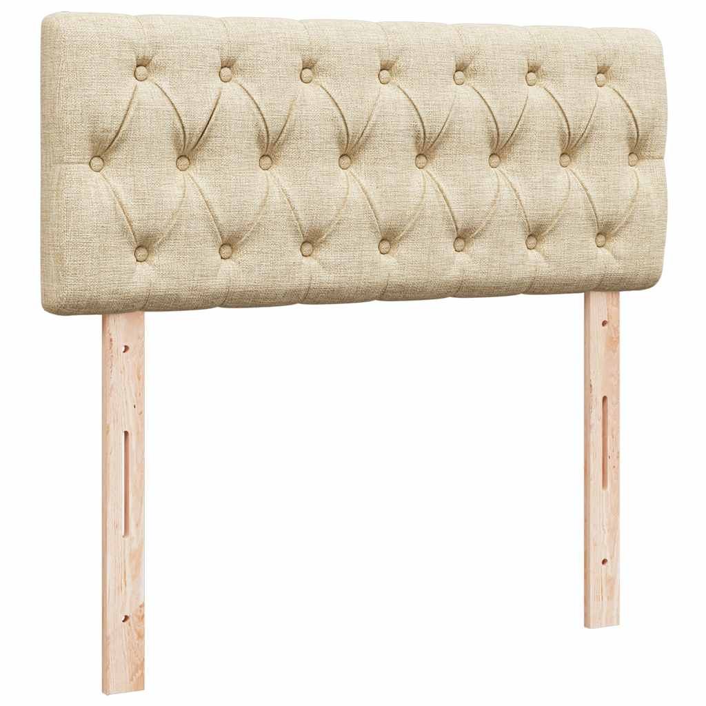Pouf Letto con Materasso e LED Crema 120x190cm in Tessuto | homemem39