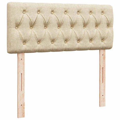 Pouf Letto con Materasso e LED Crema 120x190cm in Tessuto | homemem39