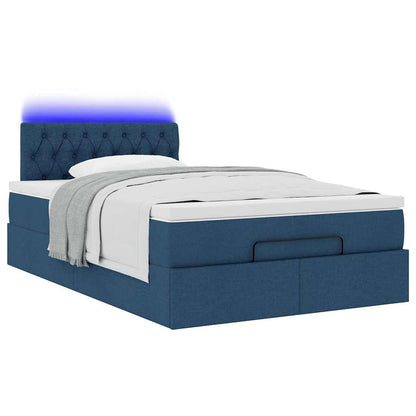 Pouf Letto con Materasso e LED Blu 120x190cm in Tessuto | homemem39