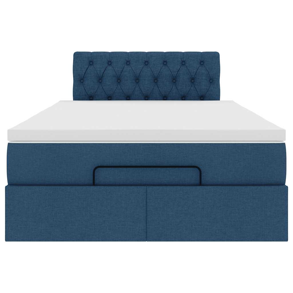 Pouf Letto con Materasso e LED Blu 120x190cm in Tessuto | homemem39