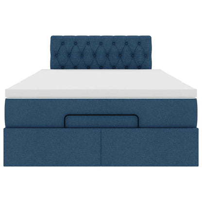 Pouf Letto con Materasso e LED Blu 120x190cm in Tessuto | homemem39