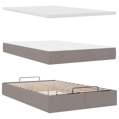 Struttura Letto Pouf con Materasso Tortora 120x200cm in Tessuto | homemem39