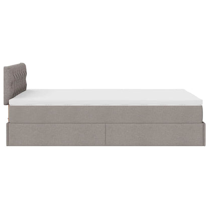 Struttura Letto Pouf con Materasso Tortora 120x200cm in Tessuto | homemem39