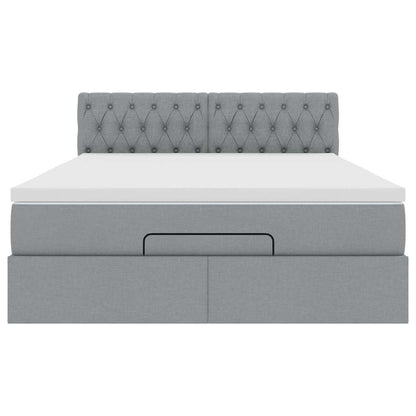 Struttura Letto Pouf con Materasso 140x200 cm in Tessuto | homemem39