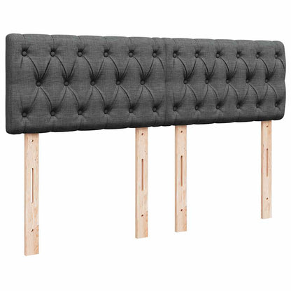 Pouf Letto con Materasso e LED Grigio Scuro 140x200 cm
