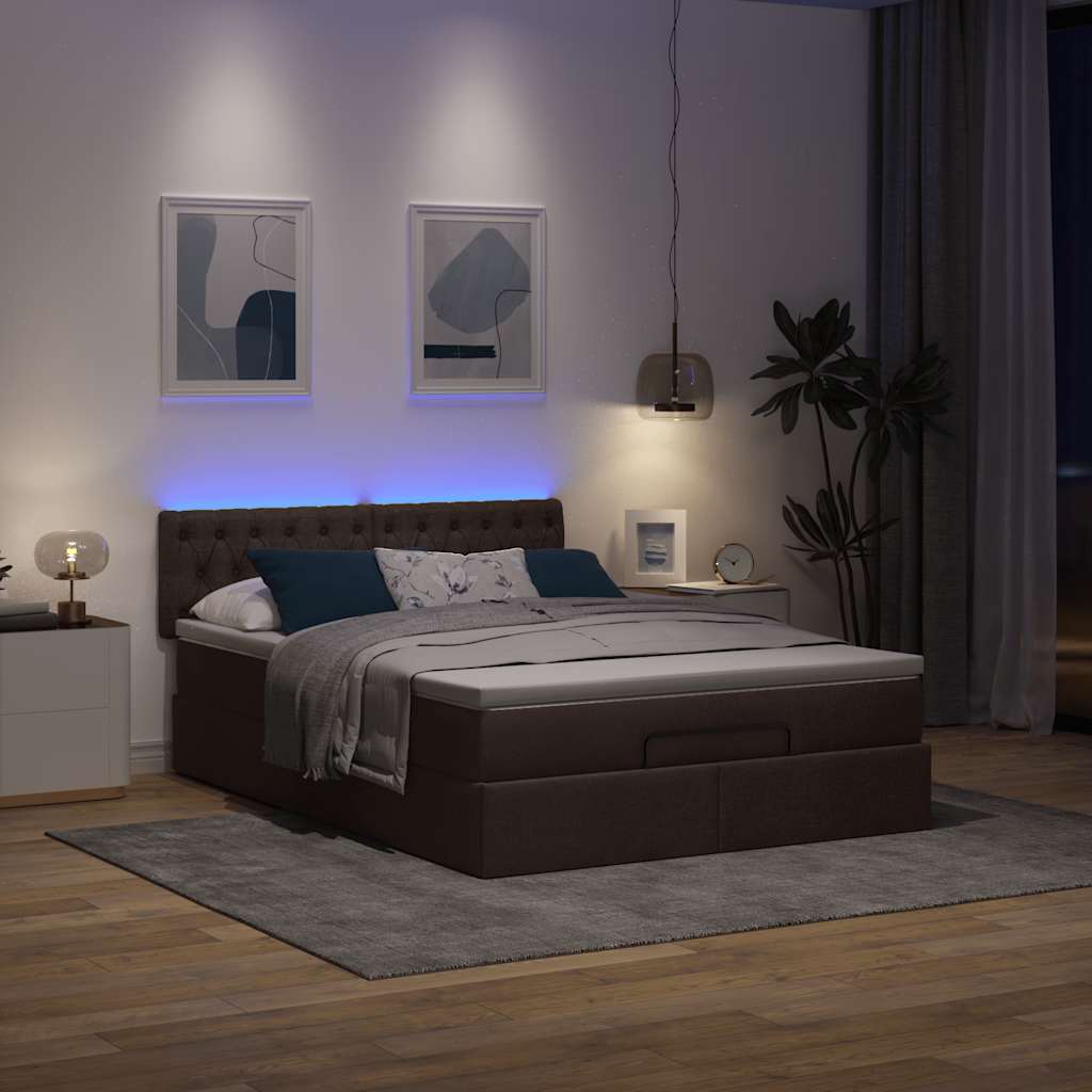 Struttura Letto Pouf con Materasso 140x200 cm in Tessuto | homemem39