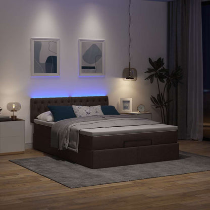 Struttura Letto Pouf con Materasso 140x200 cm in Tessuto | homemem39