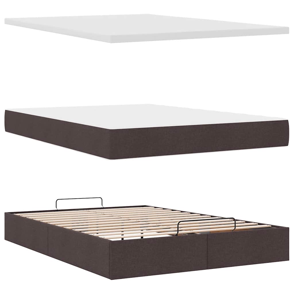 Struttura Letto Pouf con Materasso 140x200 cm in Tessuto | homemem39