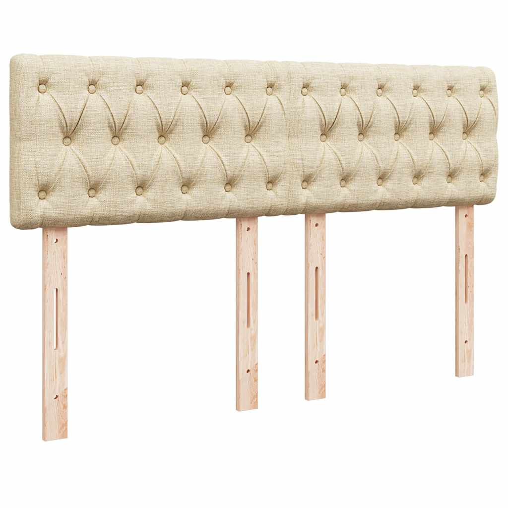 Pouf Letto con Materasso e LED Crema 140x200 cm in Tessuto - homemem39