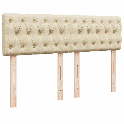 Pouf Letto con Materasso e LED Crema 140x200 cm in Tessuto - homemem39